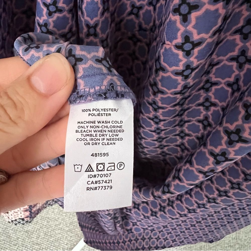 Loft Plus Printed Long Sleeve Blouse Size 20 in Purple - Picture 7 of 7